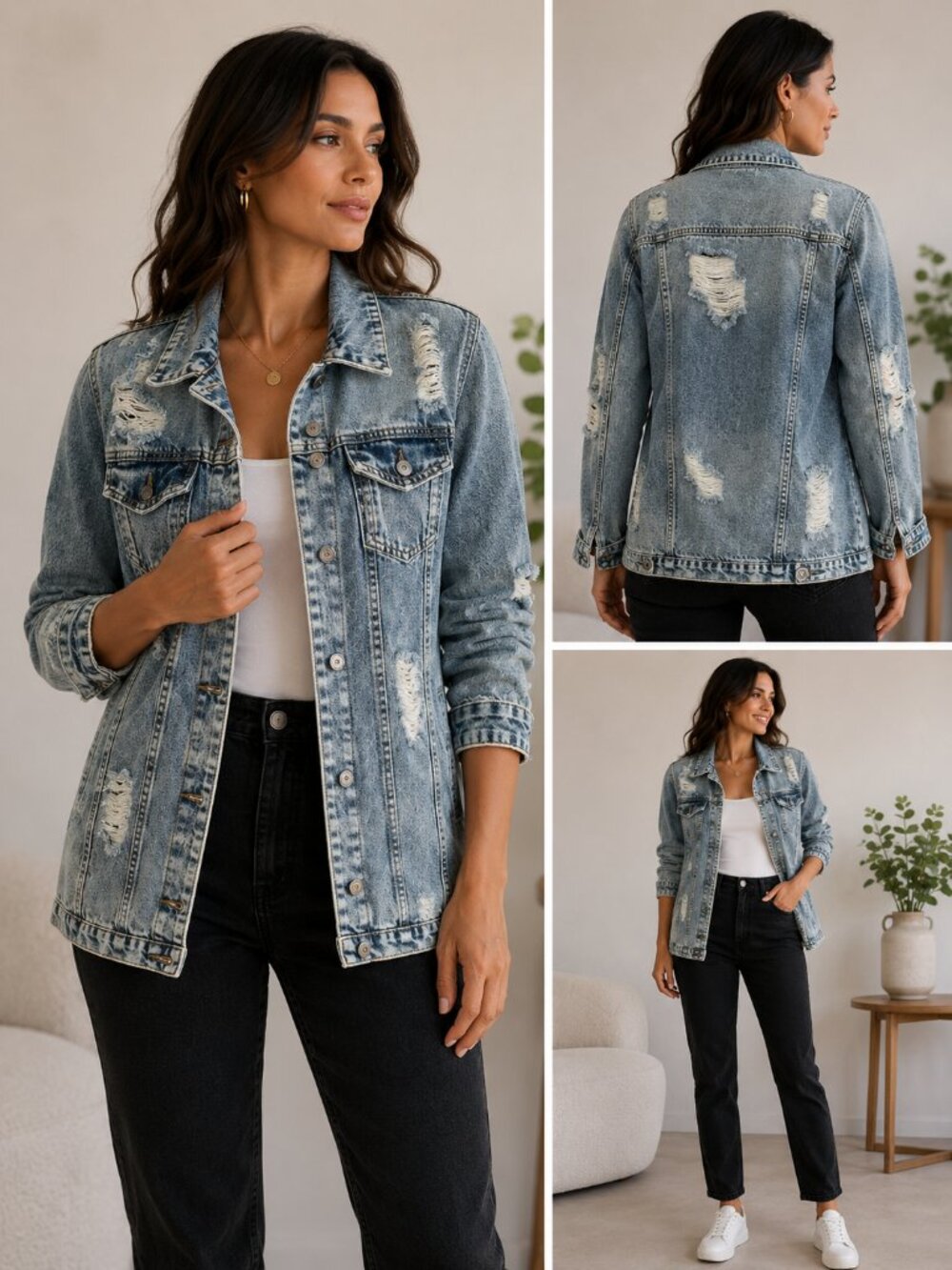 Cavalli Distressed Denim Jacket